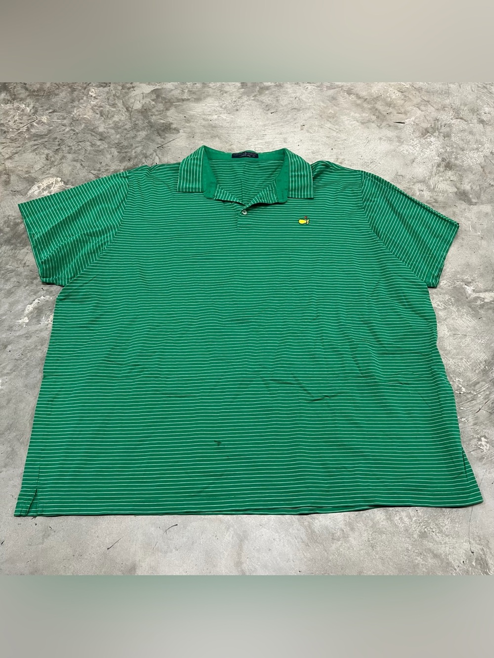 Masters Polo Shirt Mens 4XL Green White Striped Golf Performance Clubhouse